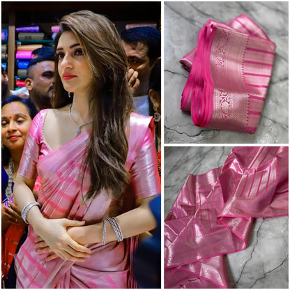 Shreeleela Semi Katan Pink Silk Saree