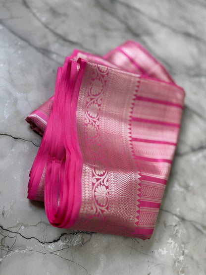 Shreeleela Semi Katan Pink Silk Saree