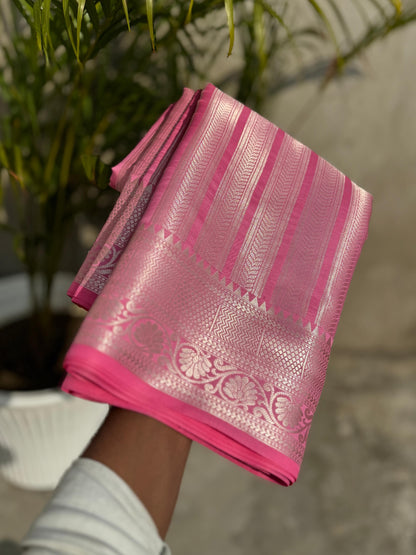 Shreeleela Semi Katan Pink Silk Saree