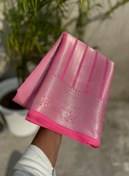 Shreeleela Semi Katan Pink Silk Saree