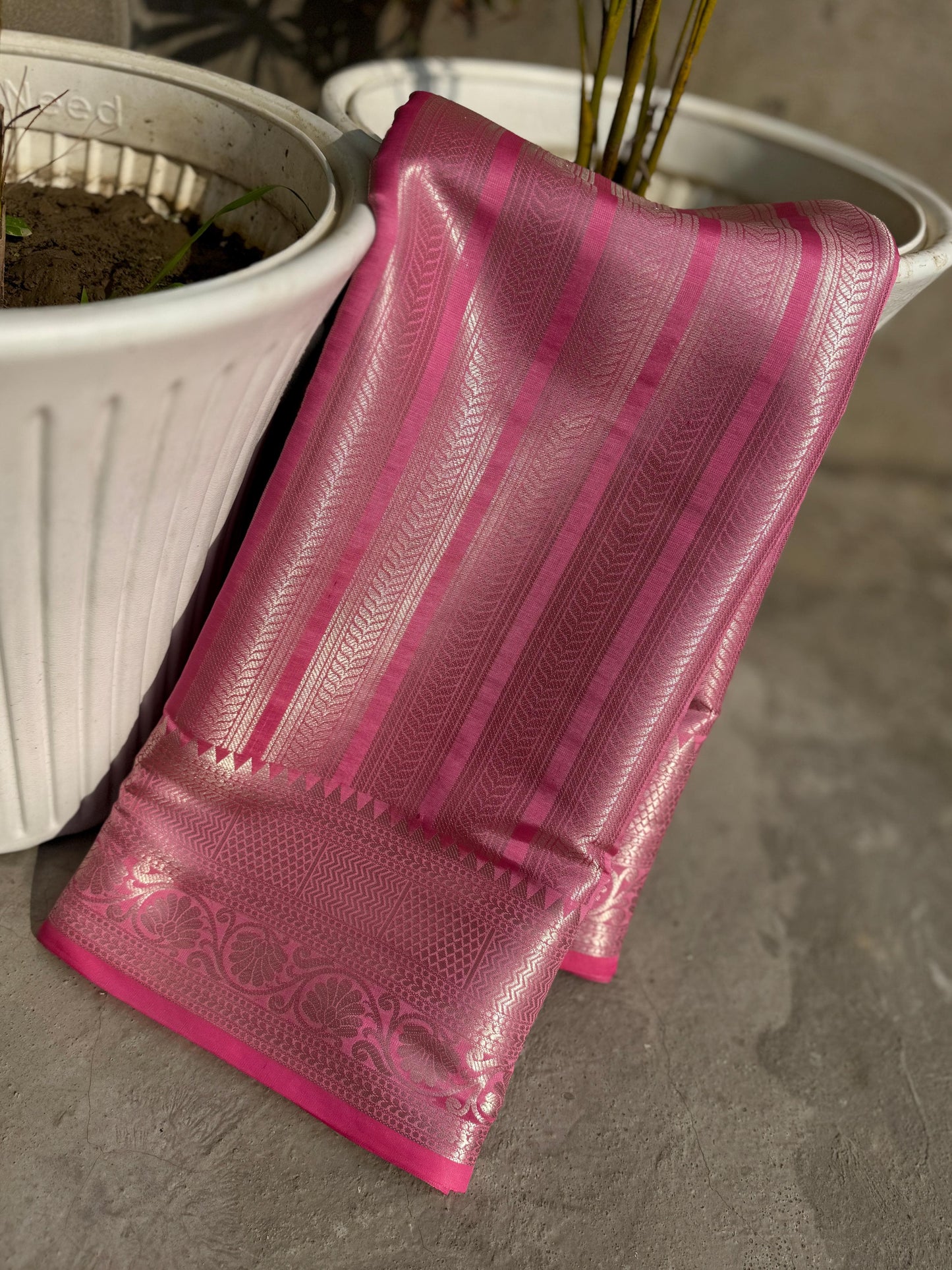 Shreeleela Semi Katan Pink Silk Saree