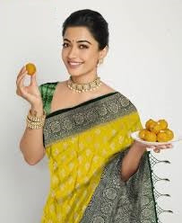 Rashmika Mandanna Saree,  Banarasi Katan Mashru Silk Saree