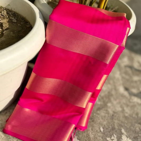 Royal Pink & Gold – Soft Semi Kanjivaram Banarasi Tissue Silk Saree