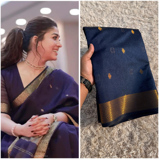 Nayanthara Inspired Banarasi Semi Katan Booti Saree